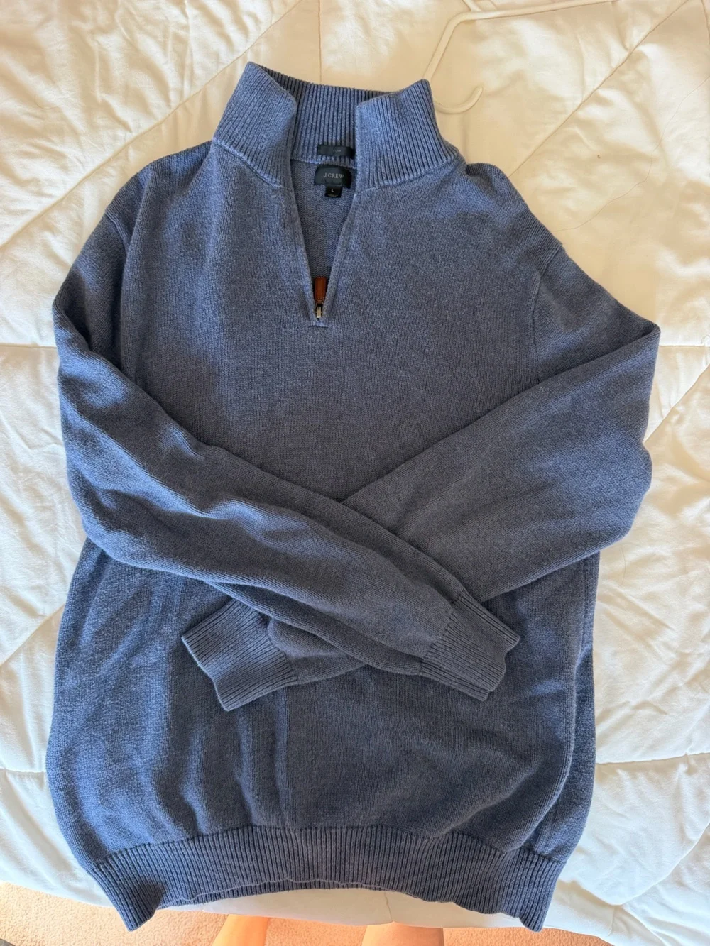 J. Crew Men's Slate Blue Half-Zip Sweater